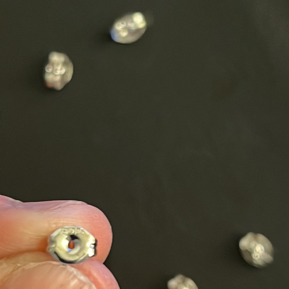 NWOT set of 4 sterling silver CZ Mini stud earrings Clear, pink, blue, & yellow. - Picture 3 of 8